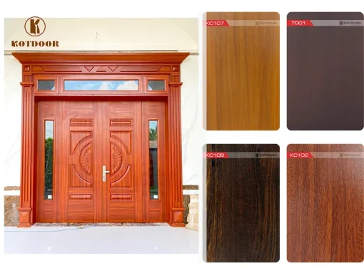 Báo Giá Cửa Thép Vân Gỗ 4 Cánh