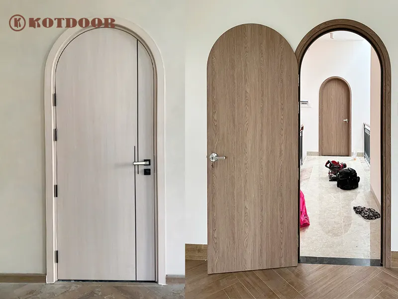 mẫu cửa vòm nhựa composite hiện đại đã lắp tại công trình
