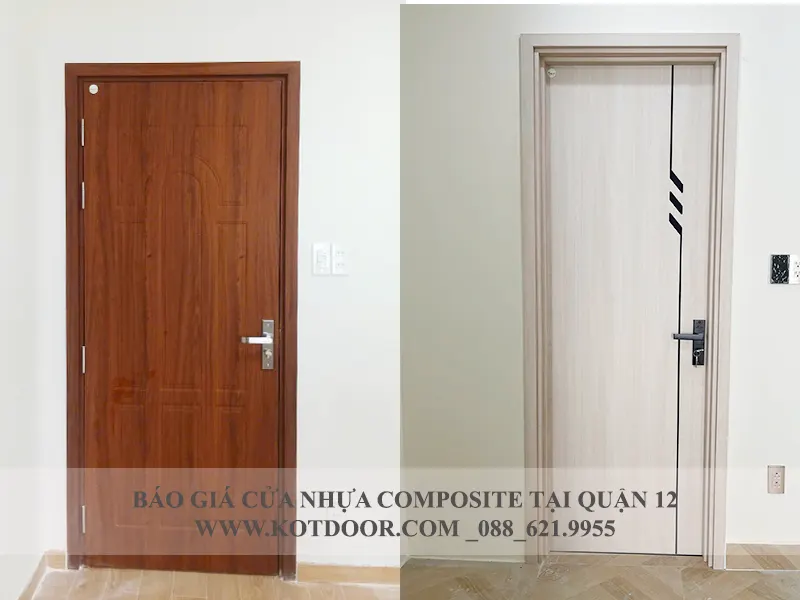 Báo giá cửa nhựa composite tại Quận 12 dòng phủ da