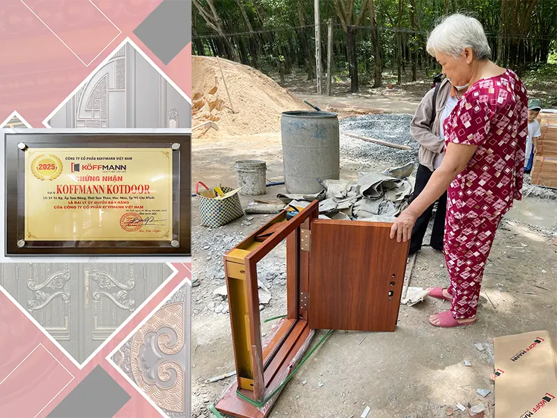 Cấu tạo chi tiết cửa thép thép vân gỗ Koffmann.