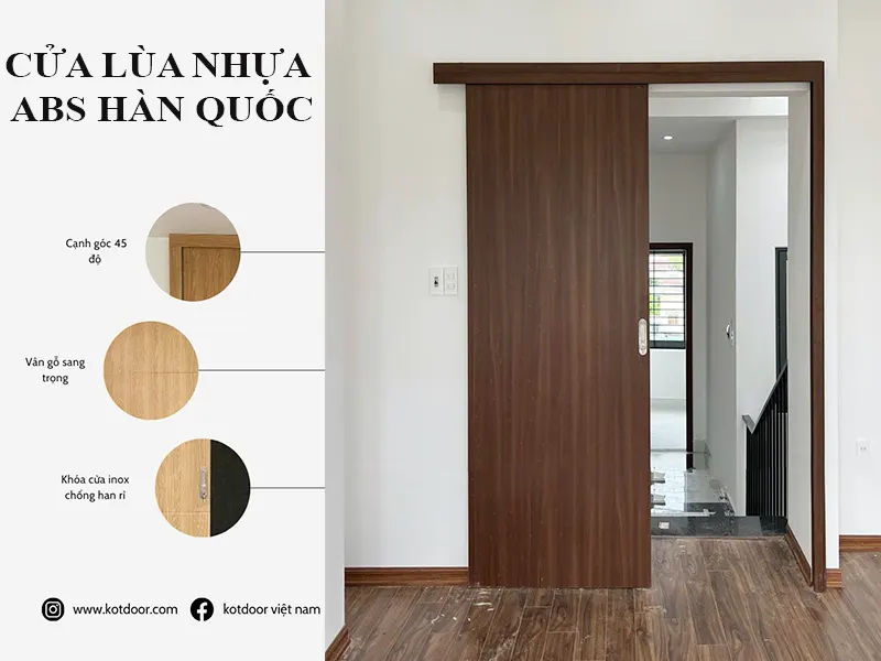 Mẫu cửa lùa nhựa abs hàn quốc giả gỗ mới nhất