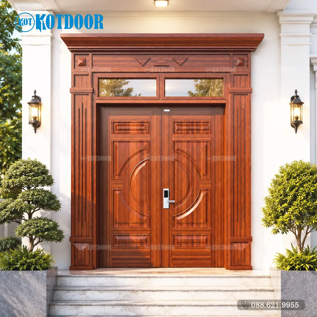 Cửa Thép Vân Gỗ Luxury KL-22.01-2TK