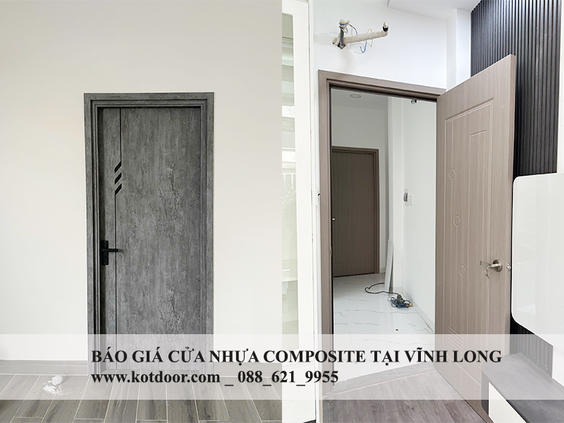 Báo giá cửa nhựa composite tại Vĩnh Long dòng phủ da