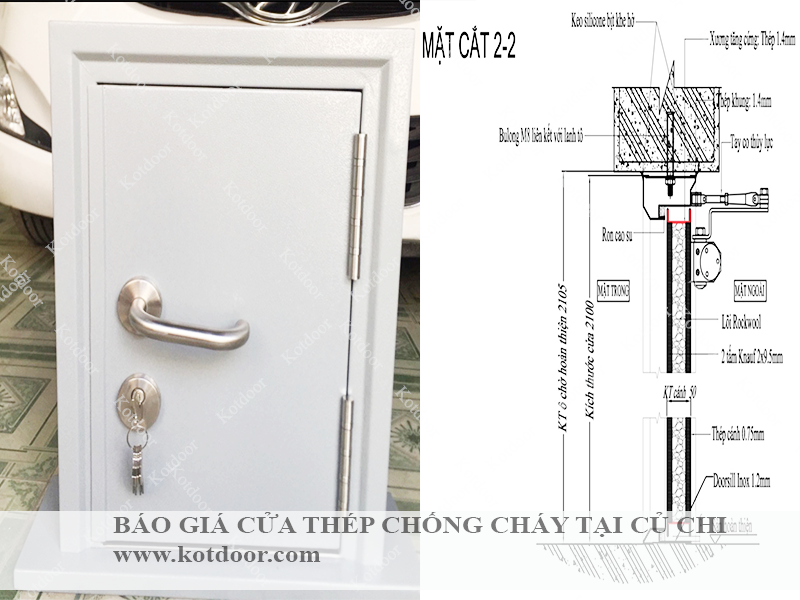 Cấu tạo cửa thép chống cháy tại Củ Chi