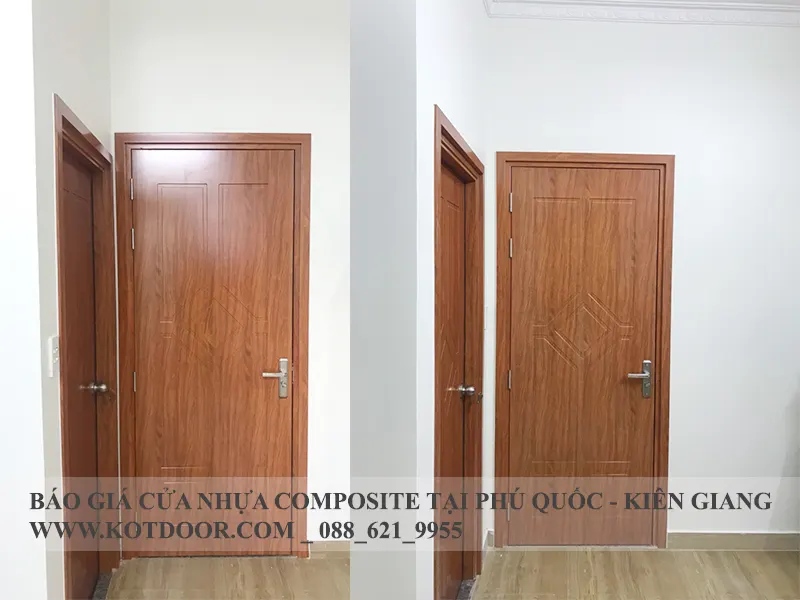 Báo giá cửa nhựa composite tại Phú Quốc dòng sơn vân gỗ