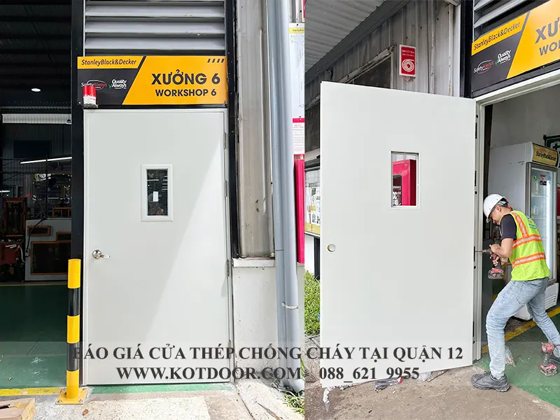 Báo giá cửa thép chống cháy tại Quận 12 dòng EI70 phút