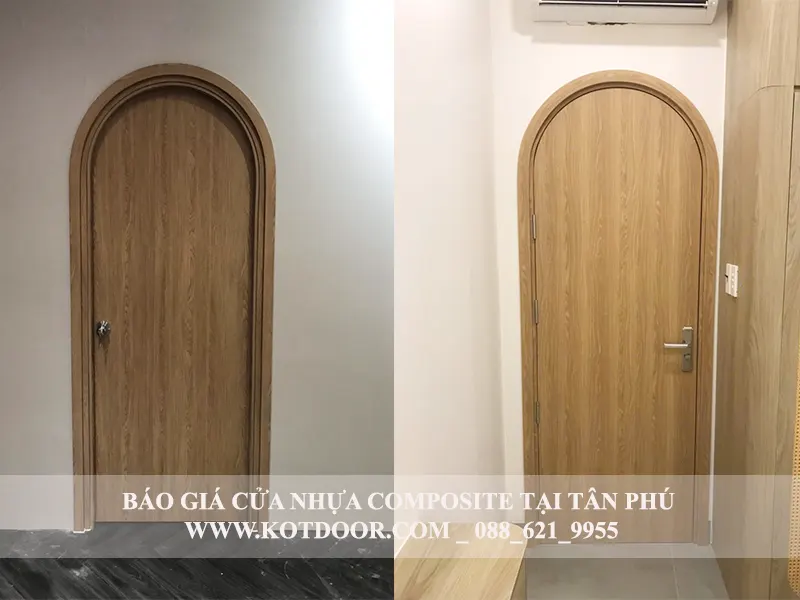 Báo giá cửa nhựa composite tại Tân Phú mẫu cửa vòm phủ da