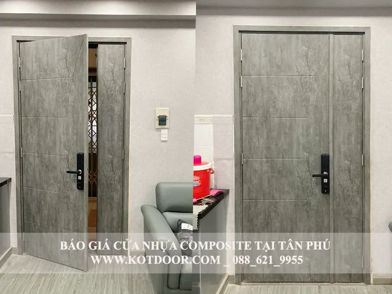 Báo giá cửa nhựa composite tại Tân Phú mẫu mẹ bồng con