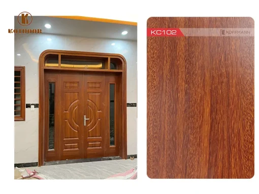 Bảng màu cửa thép vân gỗ KC102