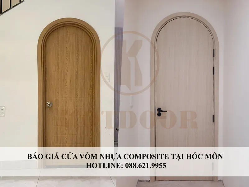 Báo giá cửa vòm nhựa composite tại Hóc Môn dòng phủ da