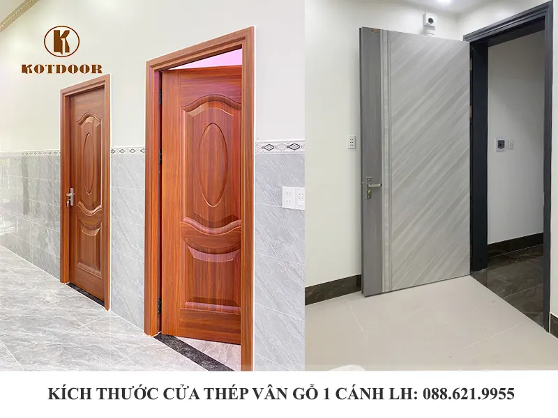 Kích Thước Cửa Thép Vân Gỗ Chi Tiết Từng Loại Mới Nhất