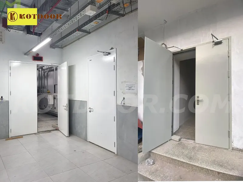 Kích thước cửa thép chống cháy 2 cánh