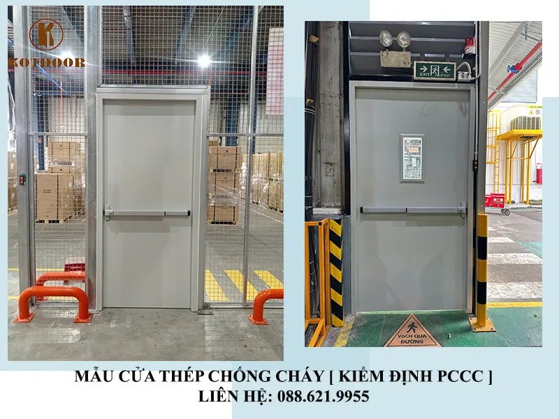 Kích thước mẫu cửa thép chống cháy 1 cánh