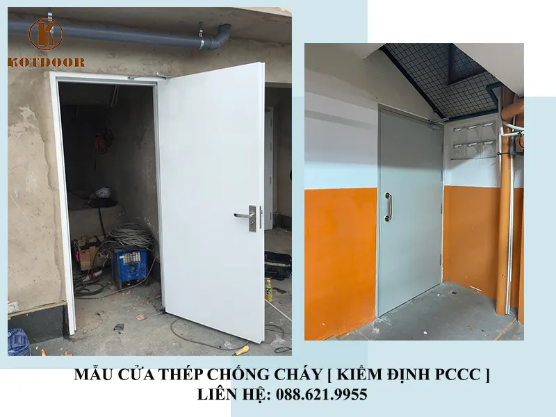 Mẫu cửa thép chống cháy 1 cánh mẫu trơn