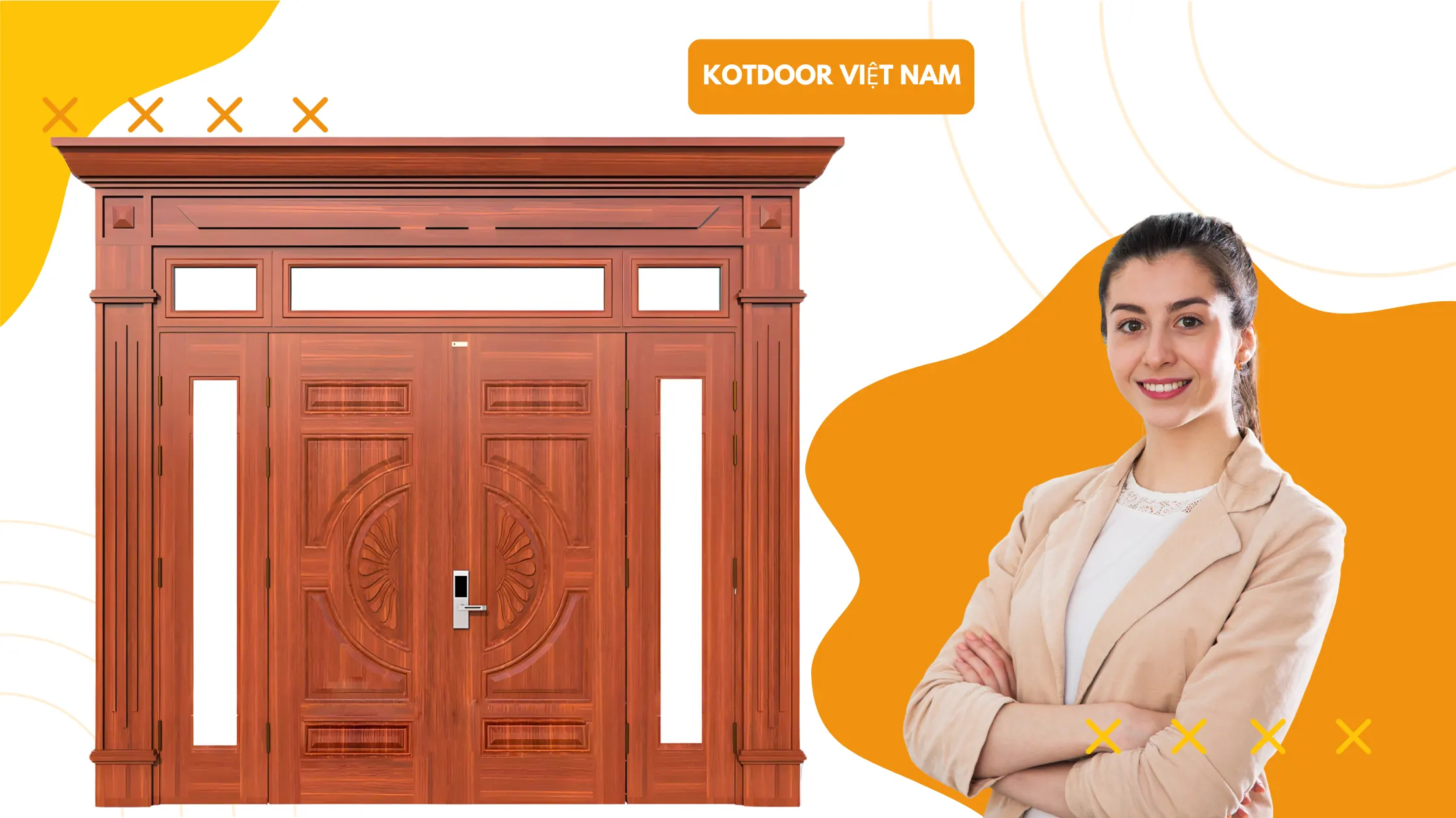 Báo giá cửa thép vân gỗ 4 cánh mới nhất hiện nay