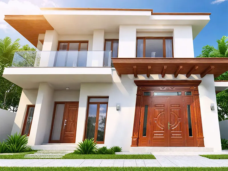 Báo giá cửa thép vân gỗ 4 cánh lệch Koffmann Việt Nam