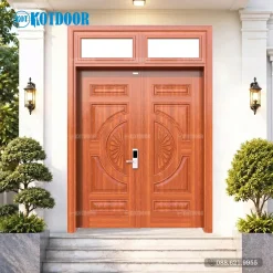 Cửa Thép Vân Gỗ 2 Cánh Đều KG-22.01H.01H-2TK