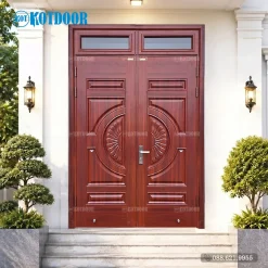 Cửa Thép Vân Gỗ 2 Cánh Đều KG-22.01H.01H-2TK