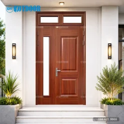 Cửa Thép Vân Gỗ 2 Cánh Lệch KG-21.06.K-2TK