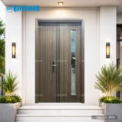 Cửa Thép Vân Gỗ 2 Cánh Lệch KG-21.08K.P