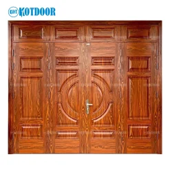 Cửa Thép Vân Gỗ 4 Cánh Đều
