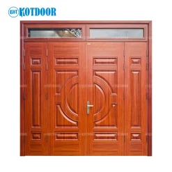 Cửa Thép Vân Gỗ 4 Cánh Lệch