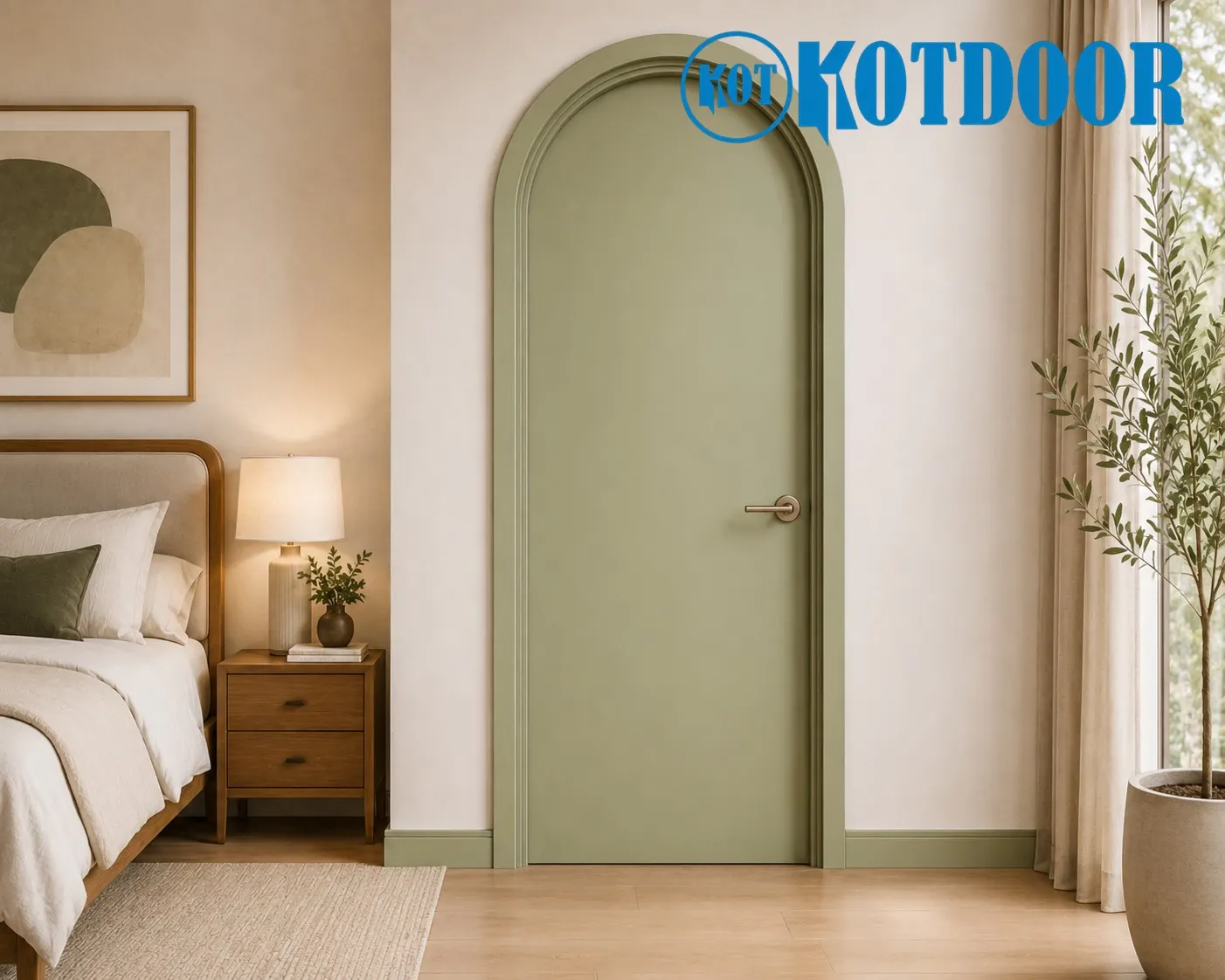 Cửa Vòm Composite phòng ngủ hiện đại.