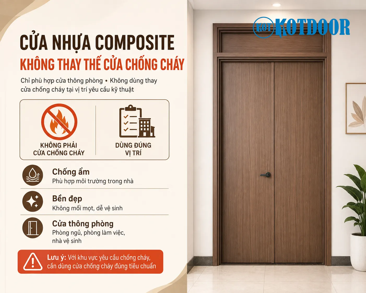 Cửa nhựa composite không chống cháy