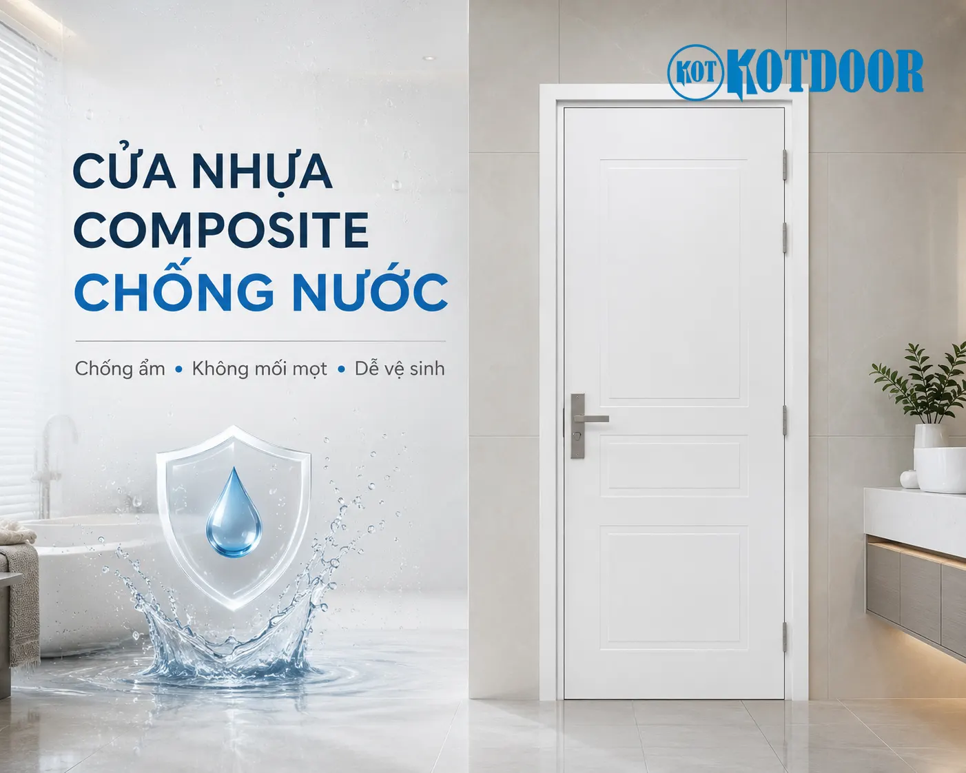 cửa nhựa composite chống nước nhà vệ sinh